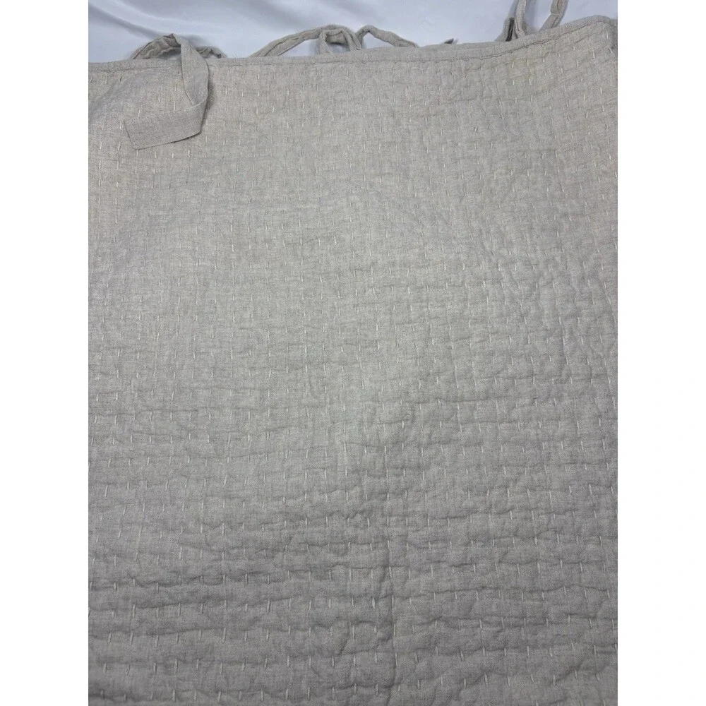 Pottery Barn Beige Pick Stitch Euro Shams